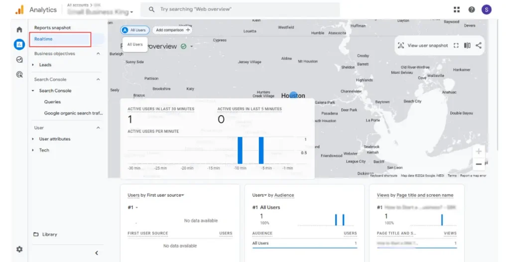 GA4- Real Time Reports